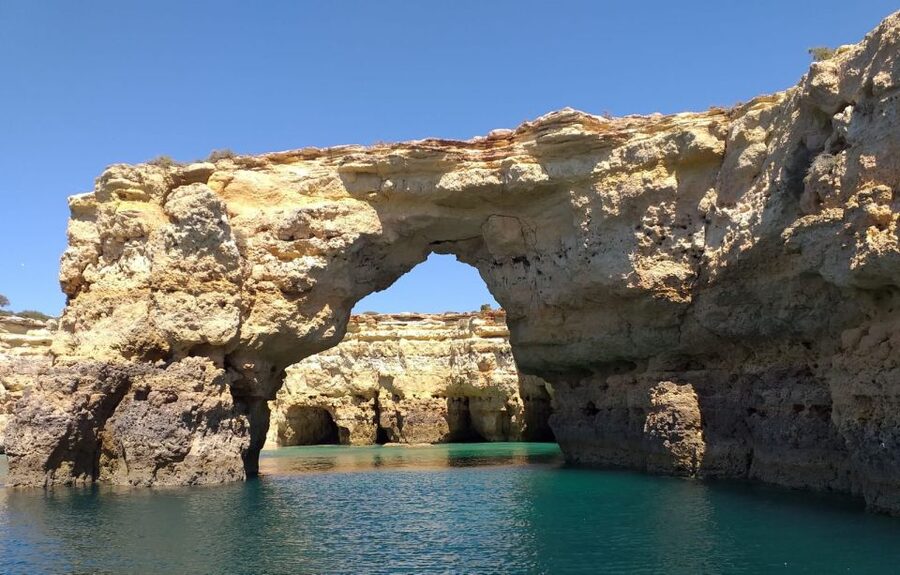 Albufeira: Coastline and Benagil Caves Tour by Catamaran - Armação de Pêra to Albandeira: arches and rock formations that make photos easy