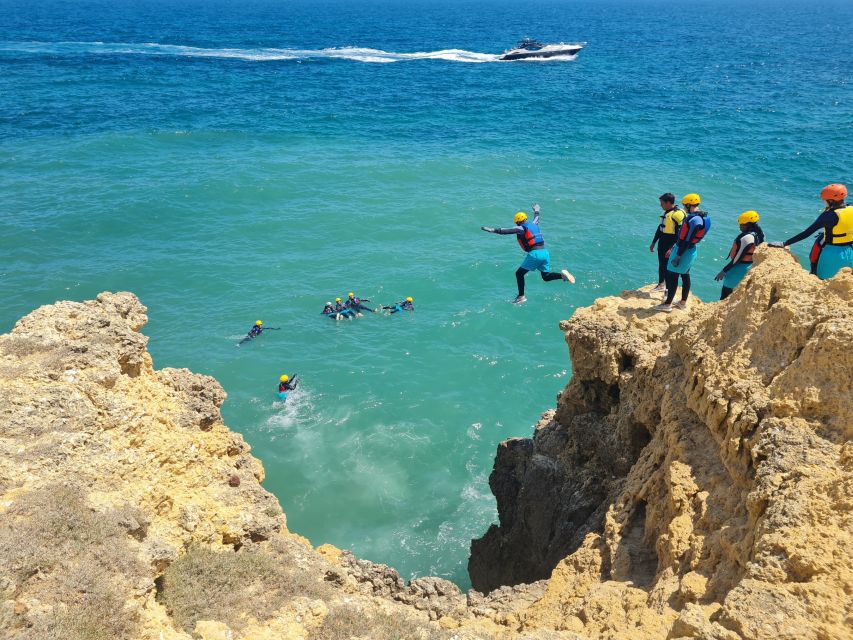 Albufeira: Guided Coasteering Tour with Cliff Jumping - The 2-hour route: from shoreline walking to cave swims