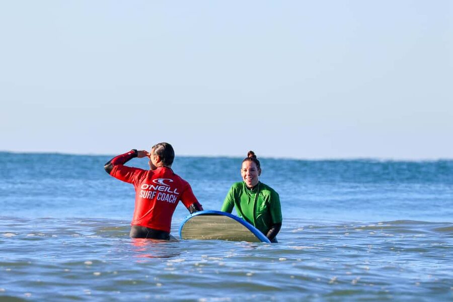 Albufeira: Learn to Surf in Chill Beach Vibes & Good Times - The 2-Hour Lesson Flow: Warm-Up to Catching Waves to Standing Up