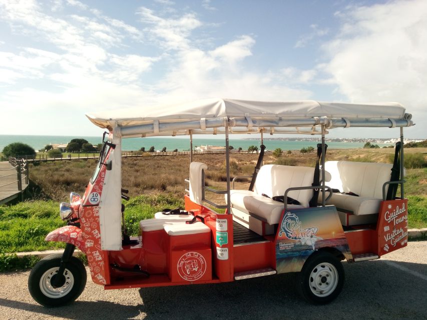 Albufeira: Private Tuk Tuk Tour - Beach access around Albufeira, with stops you can choose