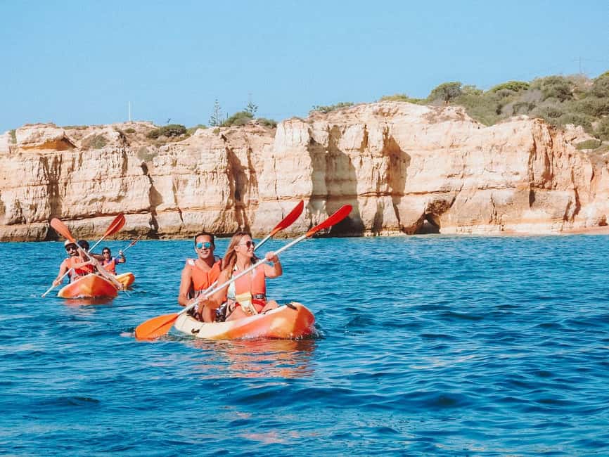 Albufeira: Secret Caves & Beaches Kayak Tour with Swim Stop - Starting at São Rafael Beach: safety briefing and quick kayak basics