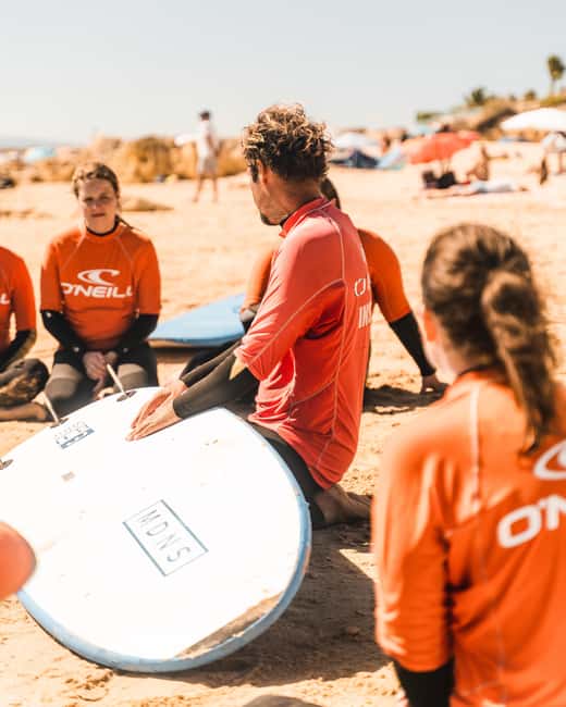 Albufeira: Small Group Surf Lesson with Private Instructor - Galé Beach in Albufeira, Sand Under Your Feet