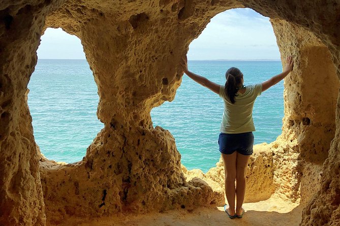 Benagil Cave by Boat + Carvoeiro + AlgarSeco Caves by Minivan from Lagos - Algar Seco on the Calcadao: Views on Foot at Cliff Level