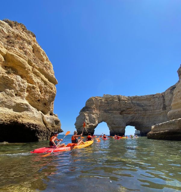 Benagil: Caves, Coves & Secret Beaches Guided Kayaking Tour - Kayak Route From Benagil Beach Toward Praia da Marinha