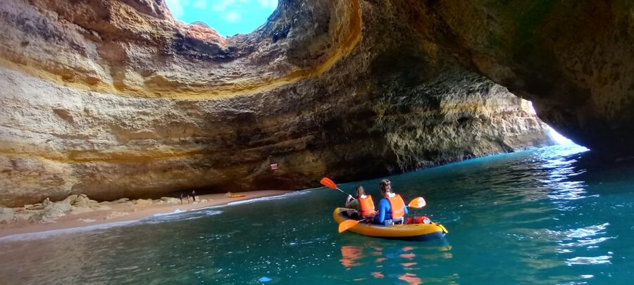 Benagil Caves: small group Kayaking Tour with a Local Guide - Entering Algar de Benagil Sea Cave