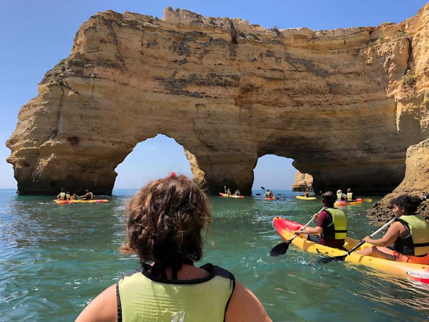 Benagil: Kayak Tour to Benagil Caves – Small Group - Reaching Praia da Marinha for swim time