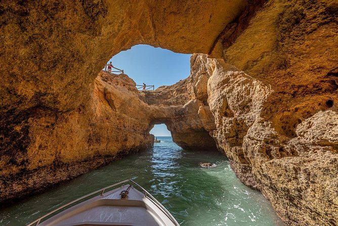 Benagil Long Boat tour (From Carvoeiro to Praia da Marinha) - Praia da Marinha from the water: arches, pinnacles, and real wow factor