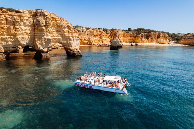 Catamaran Cruise: Caves and Coastline to Benagil - On-board Wi-Fi, Music, and Live Crew Commentary
