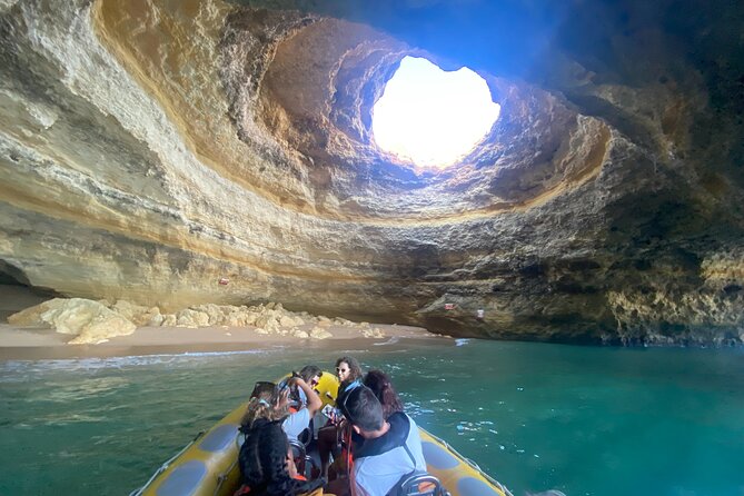 Discover the Algarve Caves and Coastline Highlights - Entering Benagil Gruta for photos: the main payoff stop
