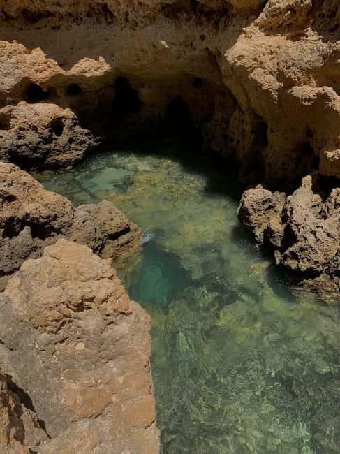 From Faro: Adventure Express Tour - Cliff Jump & Beach - Algar Seco Caves done close-up, not from a boat window
