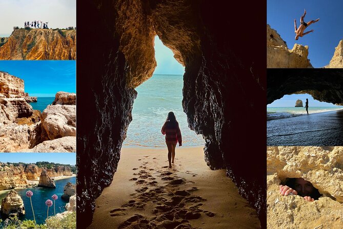 From Faro: Benagil, Marinha Beach, 7 Hanging Valleys, Algar Seco - Boneca Cave and the optional cliff jump: thrilling, but only if conditions allow