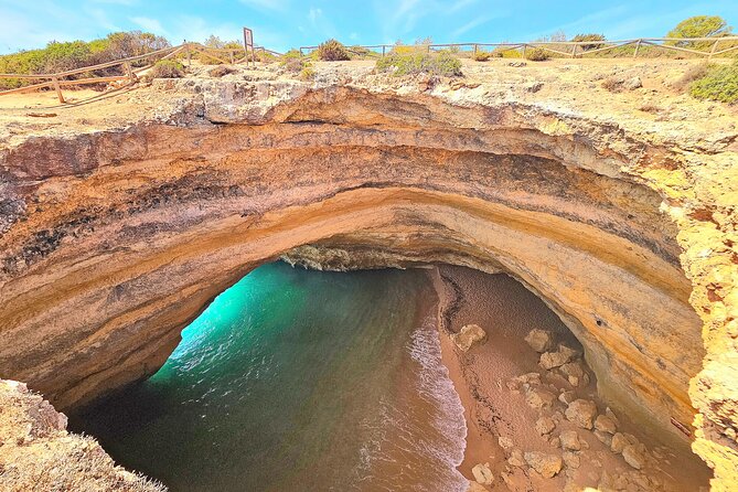 From Faro: Visit Benagil Cave, Marinha Beach, Algar Seco & More - Praia da Marinha: where the cliffs do the framing