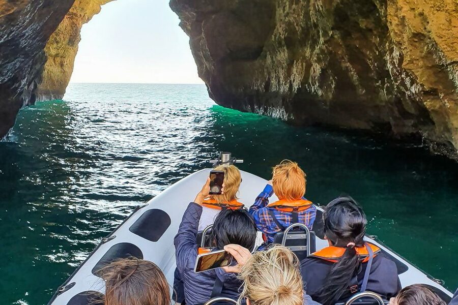 From Lagos: Benagil Caves Speedboat Adventure - Hidden caves and pirate hideouts, chosen by the tides