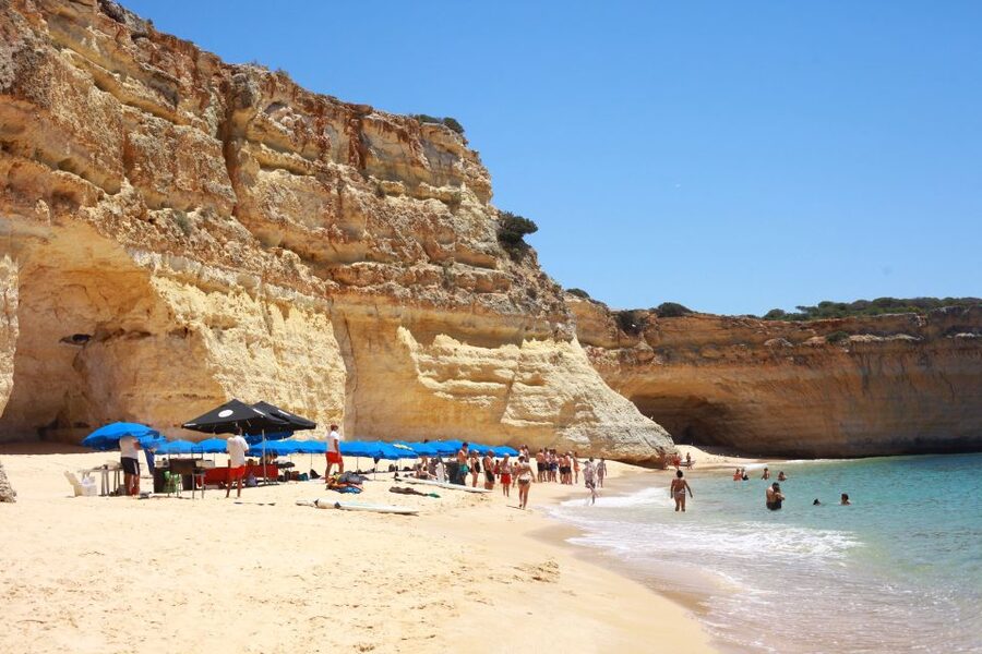 From Portimão: Catamaran Cruise to Benagil Caves with BBQ - Paddleboards, Wi-Fi, and the Crew Energy on Ophelia