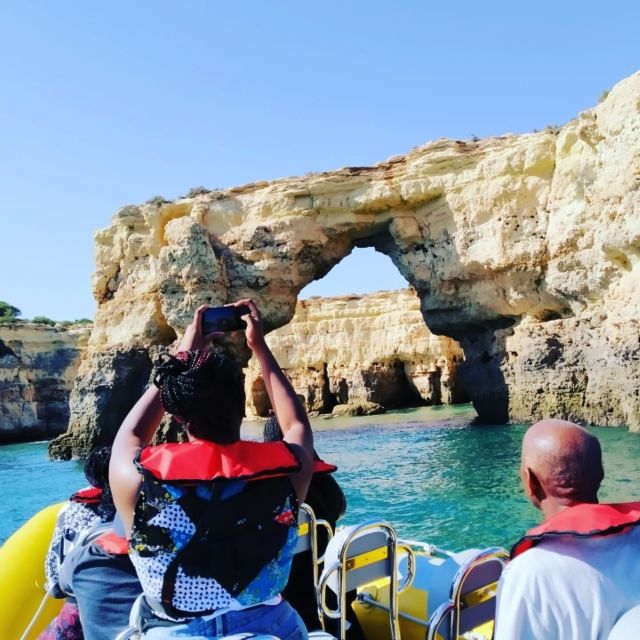 From Vilamoura: 2.5-Hour Benagil Cave and Dolphins Boat Tour - Comfort tips for a fast ride and changing coastal weather