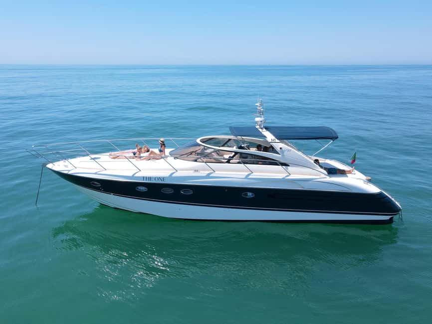 From Vilamoura: Luxury Yacht Charter Algarve Coast & Benagil - Princess V50 on Vilamoura Marina: the comfort upgrade you actually feel