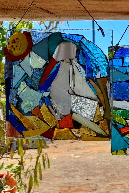 Glass on Glass Mosaic craft workshop near lagos - Drying, grout, and how to take your tile home