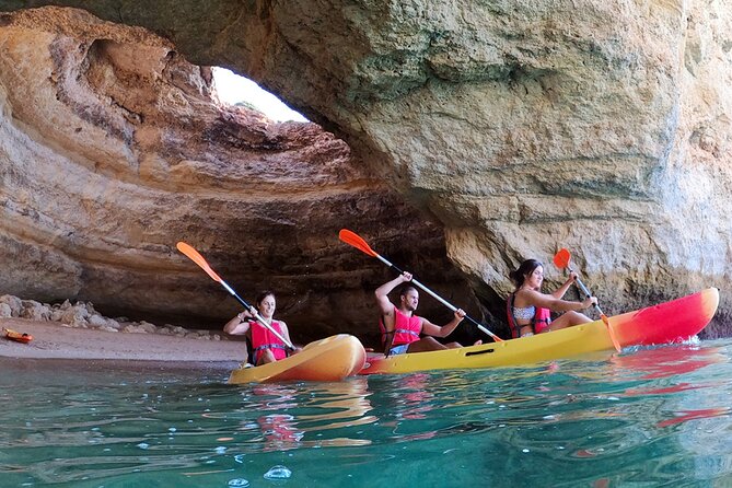 Kayak Tour to Benagil Cave & Marinha Beach - From Portimão - Marinha Beach views: where the trip turns from cave to coastline