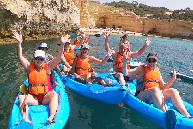 Kayaking Experience at Algarve Coastline Highlights Benagil caves - Stop 1, Benagil: kayaking into the cave when timing helps