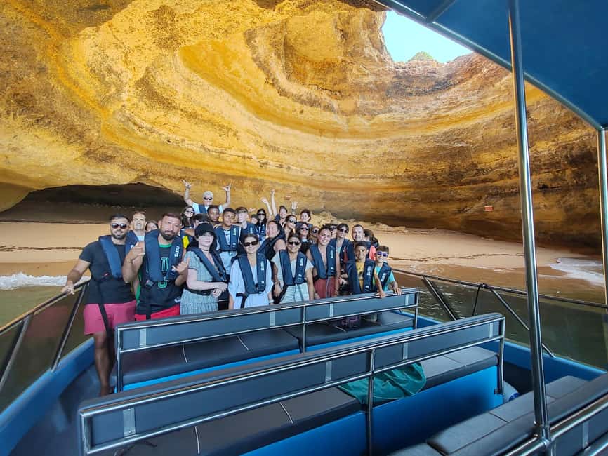 Lagos: Benagil Caves Catamaran Tour (2.5 hours) for the whole family - The swim and snorkeling break near the water, plus a complimentary drink