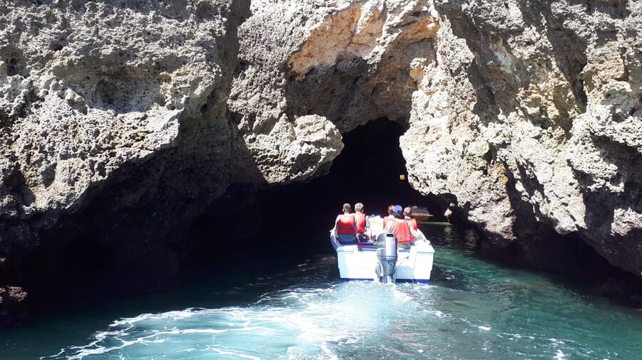 Lagos: Ponta da Piedade Grotto 1-Hour Tour with Local Guide - Entering the Sea Caves: Cathedral, Kitchen, Garage, Living Room