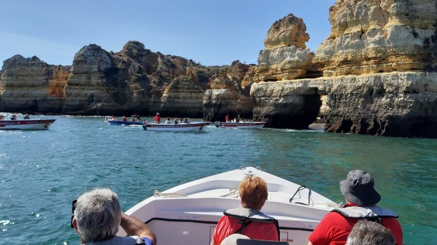 Lagos: Ponta Piedade Sail & Caves Cruise w/Portuguese Tapas - The Ponta da Piedade cave tour in a smaller boat