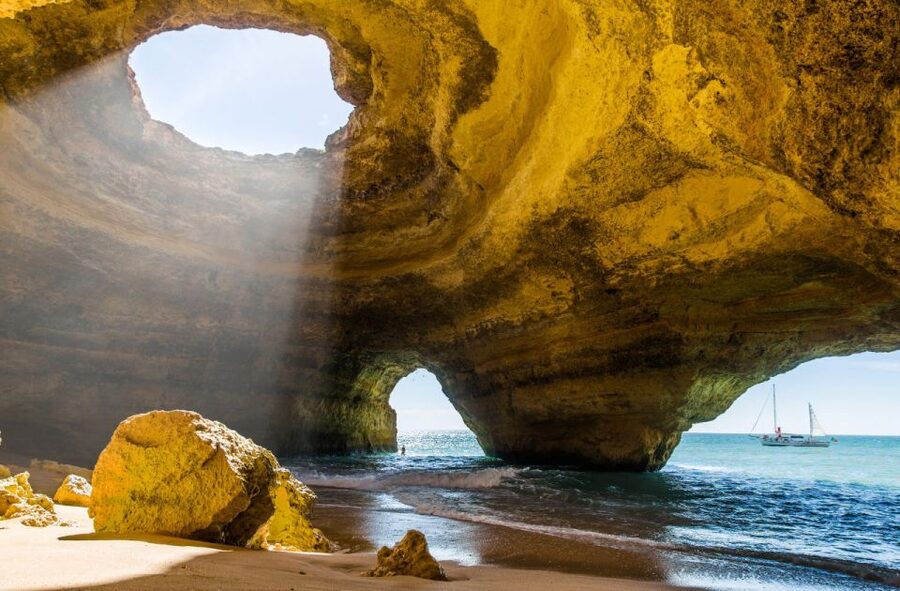 Portimão: Carvalho & Marinha Beach, Benagil Cave Boat Tour - Entering Benagil Cave: what to expect when the sea cooperates