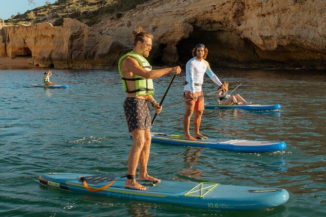 Small Group Paddleboard Experience in Benagil Cave with 4K Photos - Leixão das Gaivotas and the smuggler island tunnel, with the blue eyes
