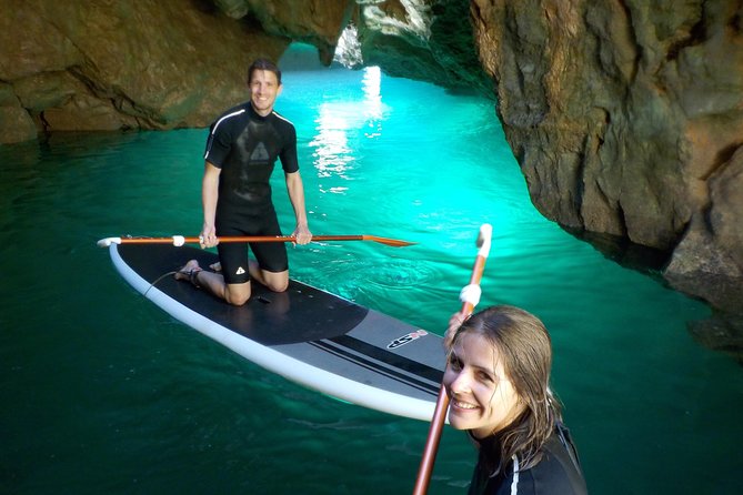 SUP Tour in Algarve Ingrina Caves w/ Snorkeling & Photos Included - Paddling the Algarve coast between Ingrina and Barranco beaches