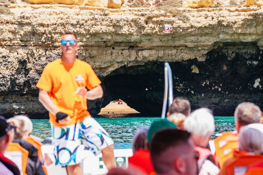 Vilamoura: Benagil Cave Boat Tour with Entry&Dolphin search - Custom-built cave entry at Benagil, and why it feels different than a view-from-the-deck tour